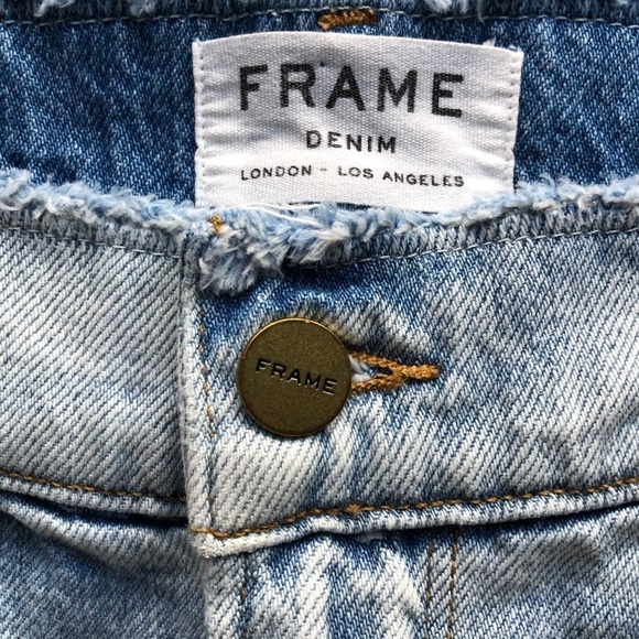 Frame Denim Skirt Le Mini Frayed Waist Raw Hem Size 27 - Picture 11 of 13